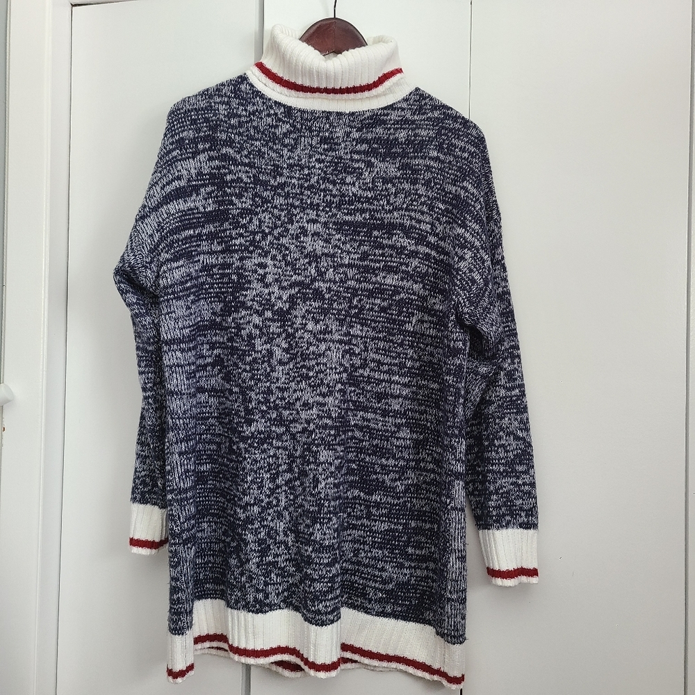 XL sweater tunic marled in blue white